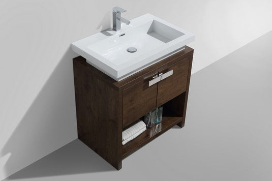 Levi 30″ Rose Wood Modern Bathroom Vanity With Cubby Hole-Bathroom & More | High Quality from Coozify