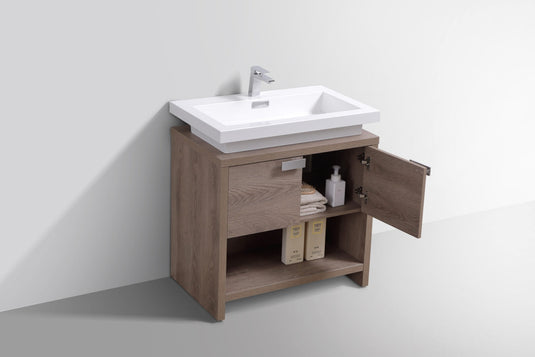 Levi 32" Floor Mount Single Sink Bathroom Vanity With 2 Doors and Cubby Hole-Bathroom & More | High Quality from Coozify