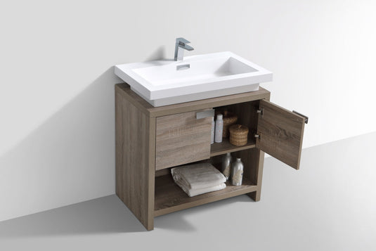 Levi 32" Floor Mount Single Sink Bathroom Vanity With 2 Doors and Cubby Hole-Bathroom & More | High Quality from Coozify