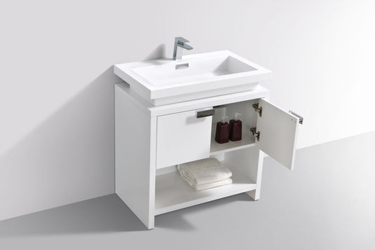 Levi 32" Floor Mount Single Sink Bathroom Vanity With 2 Doors and Cubby Hole-Bathroom & More | High Quality from Coozify
