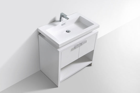 Levi 32" Floor Mount Single Sink Bathroom Vanity With 2 Doors and Cubby Hole-Bathroom & More | High Quality from Coozify