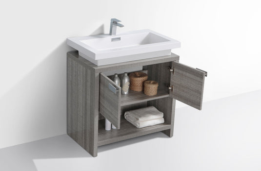 Levi 32" Floor Mount Single Sink Bathroom Vanity With 2 Doors and Cubby Hole-Bathroom & More | High Quality from Coozify