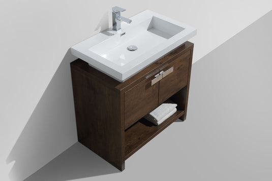 Levi 32" Floor Mount Single Sink Bathroom Vanity With 2 Doors and Cubby Hole-Bathroom & More | High Quality from Coozify