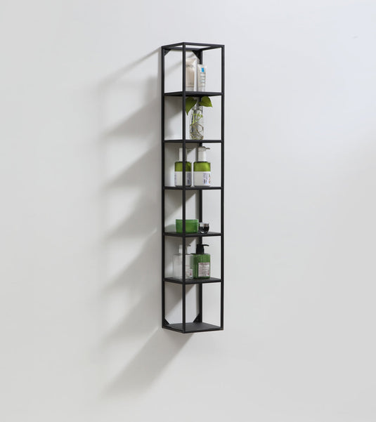 47” High Wall Mount Metal Shelf Unit – Black-Bathroom & More | High Quality from Coozify