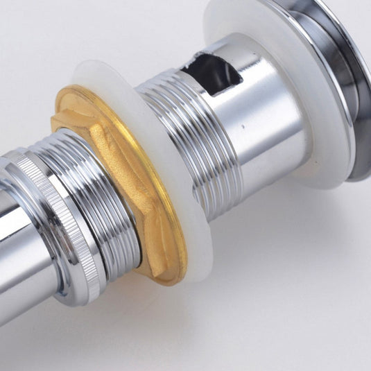 Solid Brass Construction Pop-up Drain With Chrome Finish – With Overflow-Bathroom & More | High Quality from Coozify