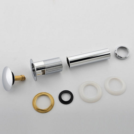 Solid Brass Construction Pop-up Drain With Chrome Finish – With Overflow-Bathroom & More | High Quality from Coozify