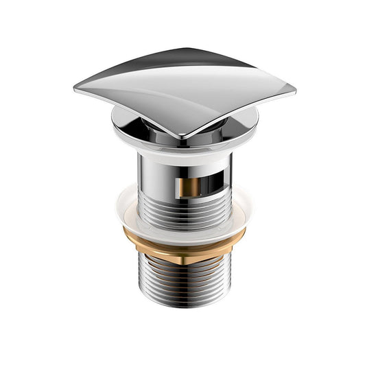 Solid Brass Construction Square Pop-up Drain With Chrome Finish – With Overflow-Bathroom & More | High Quality from Coozify