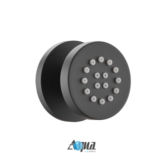 Aqua Rondo Black Brass Shower Set With 12" Round Rain Shower, 4 Body Jets and Handheld-Bathroom & More | High Quality from Coozify