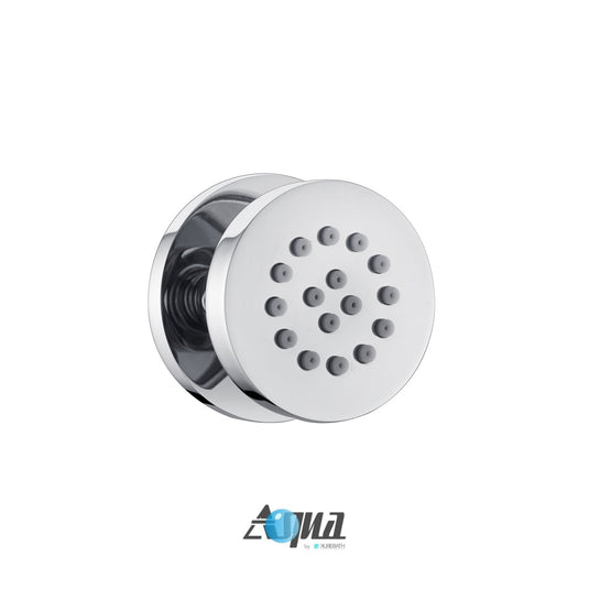 Aqua Rondo Chrome Brass Shower Set With 12" Round Rain Shower and 4 Body Jets-Bathroom & More | High Quality from Coozify