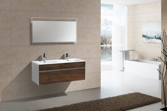 Fitto 48" Double Sink Wall Mount / Wall Hung Bathroom Vanity With 1 Drawer-Bathroom & More | High Quality from Coozify