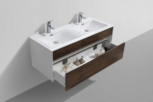 Fitto 48" Double Sink Wall Mount / Wall Hung Bathroom Vanity With 1 Drawer-Bathroom & More | High Quality from Coozify