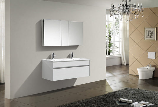 Fitto 48" Double Sink Wall Mount / Wall Hung Bathroom Vanity With 1 Drawer-Bathroom & More | High Quality from Coozify
