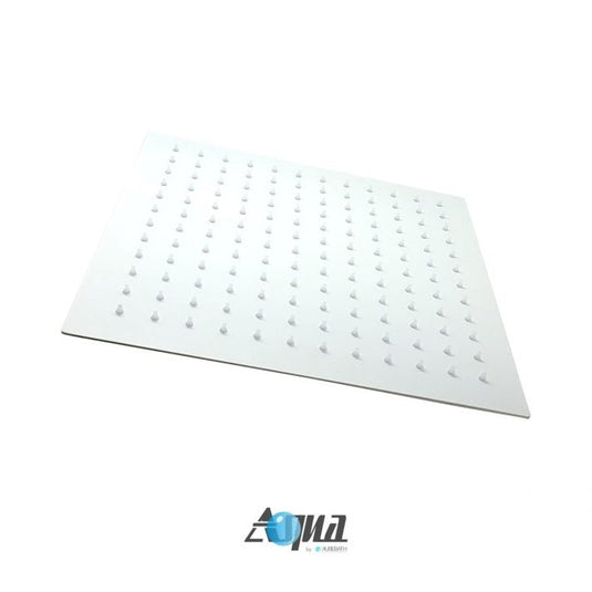 Aqua Piazza White Shower Set W/ 12″ Square Rain Shower Head-Bathroom & More | High Quality from Coozify