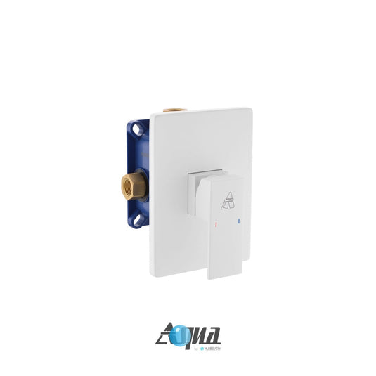 Aqua Piazza 1-way Rough-in Valve W/ Cover Plate and Handle – White-Bathroom & More | High Quality from Coozify