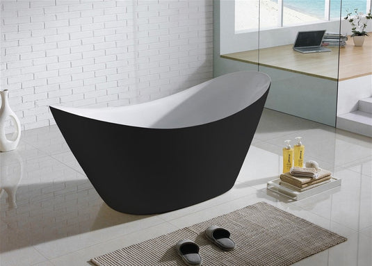 67.5" x 29.5" x 22.5" Luna Black and White Free Standing Bathtub-Bathroom & More | High Quality from Coozify