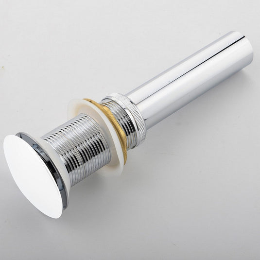 Solid Brass Construction Pop-up Drain With White Finish – No Overflow-Bathroom & More | High Quality from Coozify