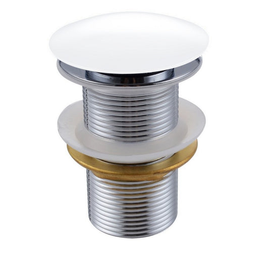 Solid Brass Construction Pop-up Drain With White Finish – No Overflow-Bathroom & More | High Quality from Coozify