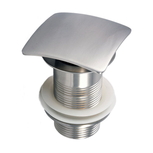 Solid Brass Construction Square Pop-up Drain With Brush Nickel Finish – Without Overflow-Bathroom & More | High Quality from Coozify