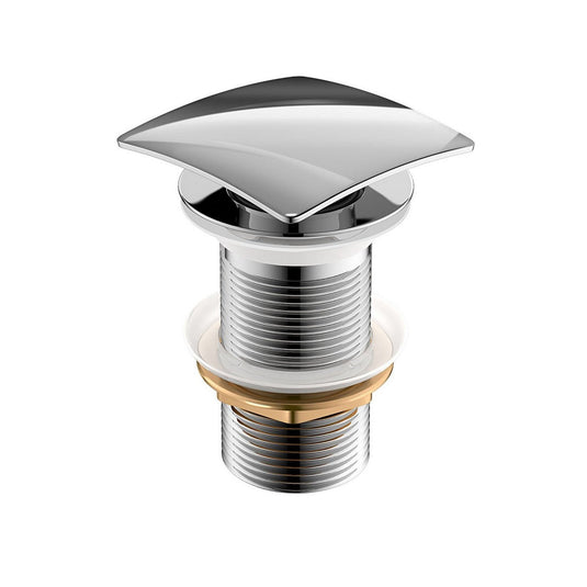 Solid Brass Construction Square Pop-up Drain With Chrome Finish – No Overflow-Bathroom & More | High Quality from Coozify
