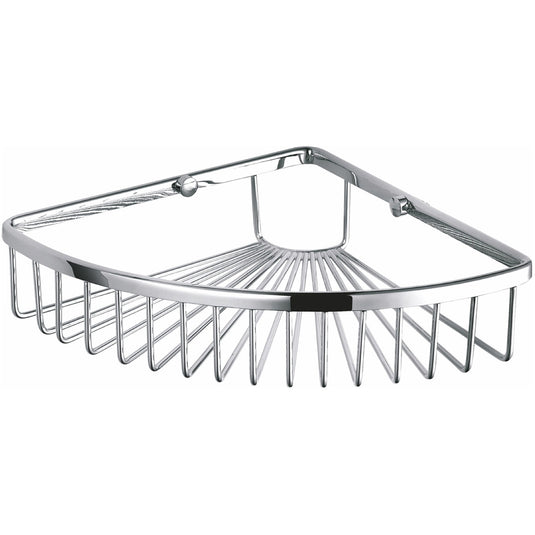 Single Corner Wire Basket – Chrome-Bathroom & More | High Quality from Coozify
