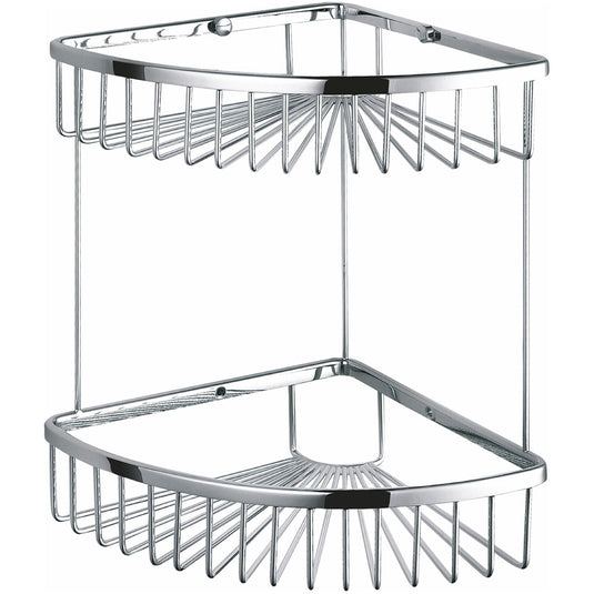 Double Tier Corner Wire Basket-Bathroom & More | High Quality from Coozify