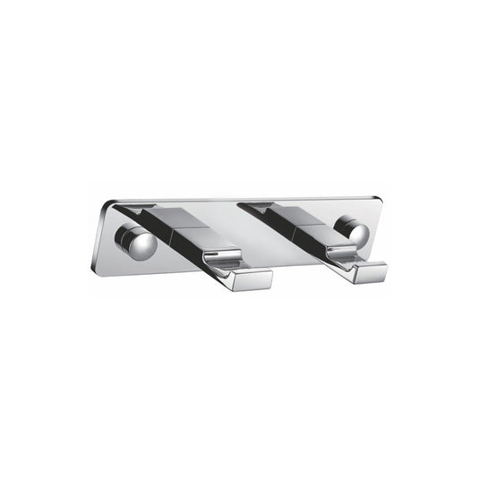 Aqua Piazza Robe Hook With 2 Hooks – Chrome-Bathroom & More | High Quality from Coozify