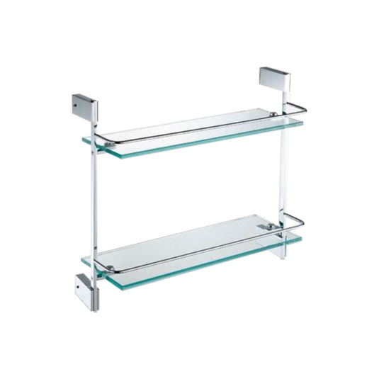 Fino Double Glass Shelve – Chrome-Bathroom & More | High Quality from Coozify