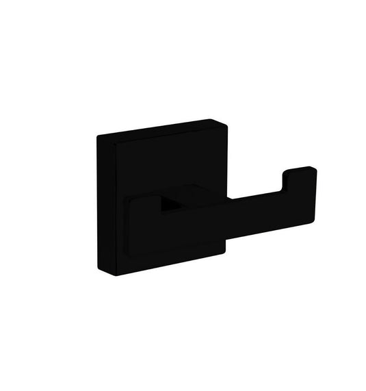 Aqua Plato Double Robe Hook Matte Black-Bathroom & More | High Quality from Coozify