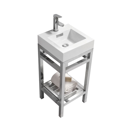 Cisco 16" Stainless Steel Console Bathroom Vanity With White Acrylic Sink-Bathroom & More | High Quality from Coozify