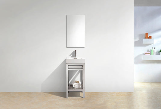 Cisco 16" Stainless Steel Console Bathroom Vanity With White Acrylic Sink-Bathroom & More | High Quality from Coozify