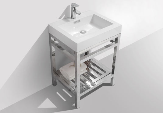 Cisco 24" Stainless Steel Console Bathroom Vanity With White Acrylic Sink-Bathroom & More | High Quality from Coozify