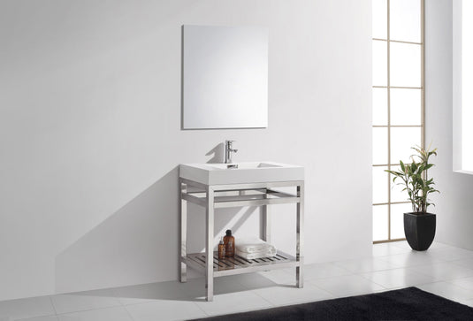 Cisco 30" Stainless Steel Console Bathroom Vanity With White Acrylic Sink-Bathroom & More | High Quality from Coozify