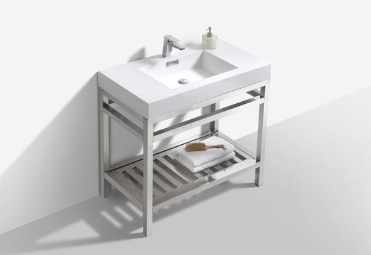 Cisco 36" Stainless Steel Console Bathroom Vanity With White Acrylic Sink-Bathroom & More | High Quality from Coozify