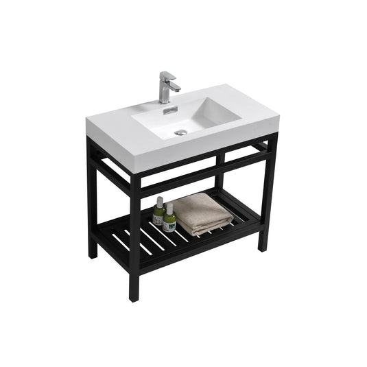 Cisco 36" Stainless Steel Console Bathroom Vanity With White Acrylic Sink-Bathroom & More | High Quality from Coozify