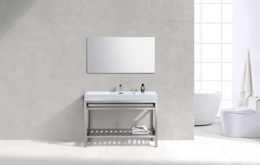 Cisco 48" Stainless Steel Console Bathroom Vanity With White Acrylic Sink-Bathroom & More | High Quality from Coozify