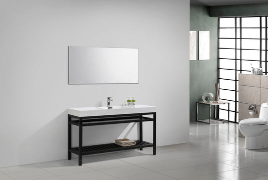 Cisco 60" Single Sink Stainless Steel Console Bathroom Vanity With White Acrylic Sink-Bathroom & More | High Quality from Coozify
