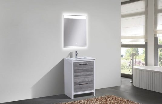 Dolce 24" Floor Mount Bathroom Vanity With White Quartz Countertop With 2 Doors And 1 Drawer AD624-Bathroom & More | High Quality from Coozify