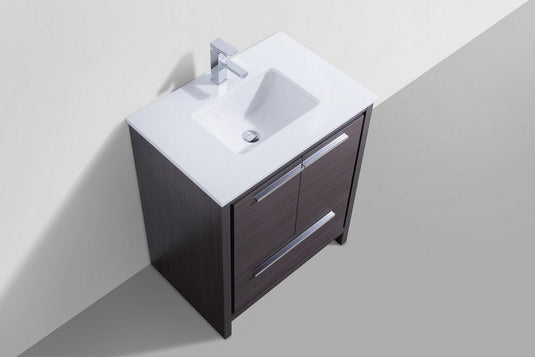 Dolce 30" Floor Mount Bathroom Vanity With White Quartz Countertop With 2 Doors And 1 Drawer AD630-Bathroom & More | High Quality from Coozify