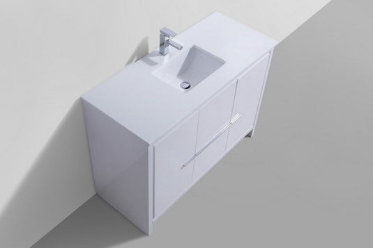 Dolce 48" Single Sink Floor Mount Bathroom Vanity With White Quartz Countertop With 2 Doors And 2 Drawers  AD648S-Bathroom & More | High Quality from Coozify