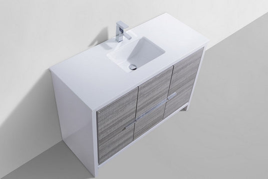 Dolce 48" Single Sink Floor Mount Bathroom Vanity With White Quartz Countertop With 2 Doors And 2 Drawers  AD648S-Bathroom & More | High Quality from Coozify