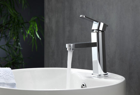 Aqua Roundo Single Hole Mount Bathroom Vanity Faucet Chrome-Bathroom & More | High Quality from Coozify