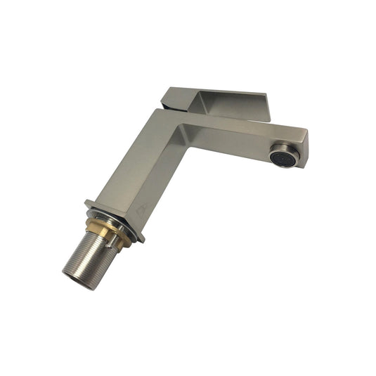 Kubo Single Lever Bathroom Vanity Faucet – Brushed Nickel-Bathroom & More | High Quality from Coozify