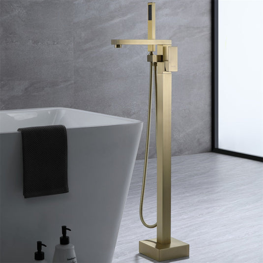 Aqua Squadra Floor Mounted Soaker Bathtub Faucet-Bathroom & More | High Quality from Coozify