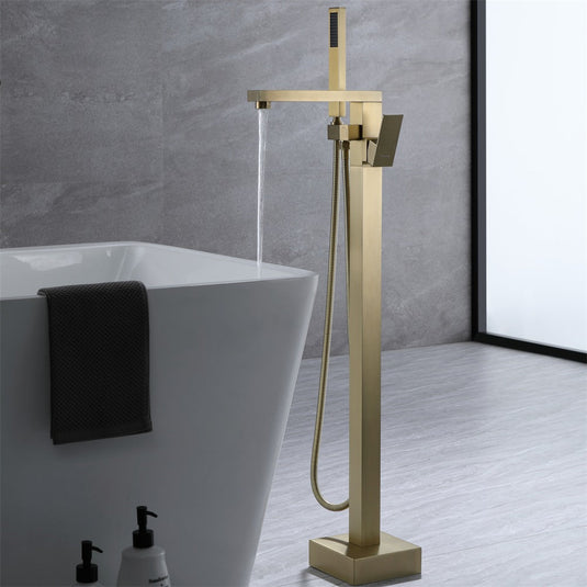 Aqua Squadra Floor Mounted Soaker Bathtub Faucet-Bathroom & More | High Quality from Coozify