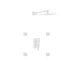 Aqua Piazza White Brass Shower Set W/ 8" Square Rain Shower And 4 Body Jets-Bathroom & More | High Quality from Coozify