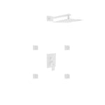 Aqua Piazza White Shower Set W/ 12" Square Rain Shower And 4 Body Jets-Bathroom & More | High Quality from Coozify