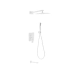 Aqua Piazza White Shower Set W/ 8" Square Rain Shower, Tub Filler And Handheld-Bathroom & More | High Quality from Coozify