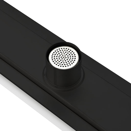 28" Stainless Steel Linear Grate Shower Drain – Matte Black-Bathroom & More | High Quality from Coozify