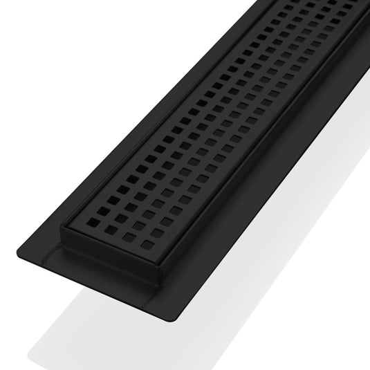36" Stainless Steel Pixel Grate Shower Drain – Matte Black-Bathroom & More | High Quality from Coozify