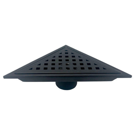 6.5" Triangle Stainless Steel Pixel Grate Shower Drain – Matte Black-Bathroom & More | High Quality from Coozify